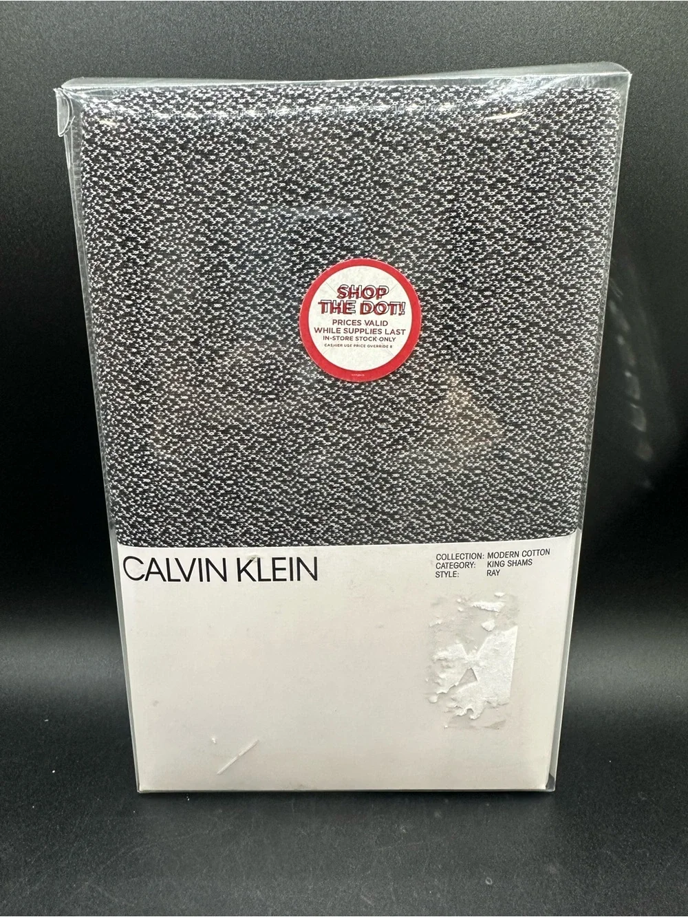 NWT Calvin Klein Modern Cotton Ray Bedding Sham KING Set of 2 Black Cream